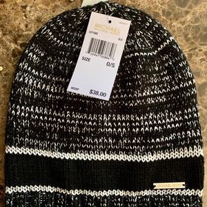 NEW MICHAEL KORS shimmer Striped winter Hat